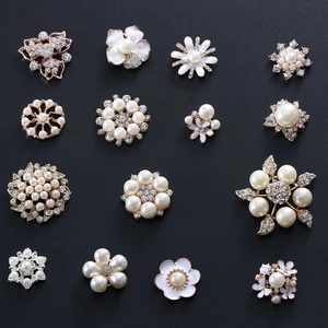 Alloy Rhinestone Faux Artificial Pearl Flower Charms DIY Decorative Accessories For Phone Case Shoes Jewelry Making Elegant