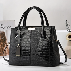 Dames Krokodillenpatroon PU Leer Schoudertas Grote Capaciteit Handtas Mode Crossbody Tas Met Gouden Beslag Dubbele Handgrepen