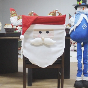 Christmas Santa Claus chair back cover for festive holiday dining room decoration