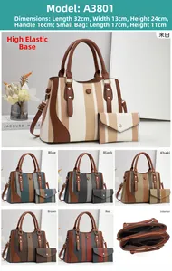 Spécifications de taille pour grand sac cabas à rayures et pochette assortie pour femmes