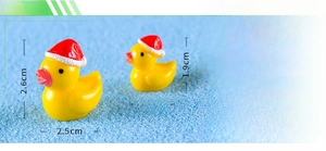 Size details of mini resin Christmas ducks for DIY moss micro landscape and cake decor
