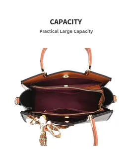 Top view of large capacity tote bag with internal compartments and magnetic closure
