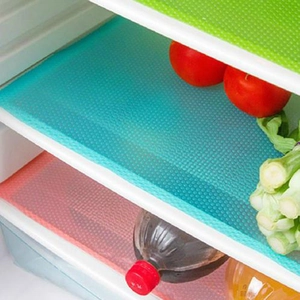 Refrigerator Mats Cabinet Shelf Liners Drawer Mats Plastic Non-Slip Cuttable Washable Moisture-Proof Kitchen Table Pads Transparent Colorful