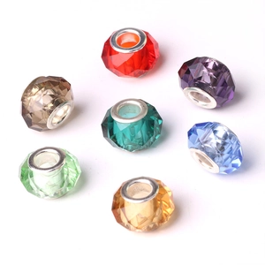 Faceted Crystal Glass Beads Large Hole Flat Oval Spacer Beads For DIY Jewelry Making Earrings Bracelet Craft Supplies