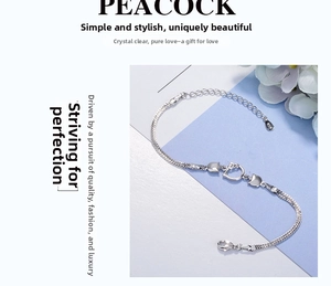 Detailed close-up of S925 sterling silver cat bracelet with dual chain and lobster clasp