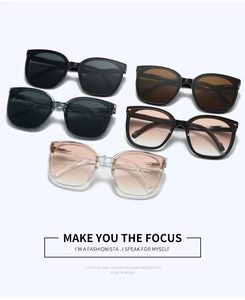 Detailed display of five stylish folding sunglasses in various frame colors and tints