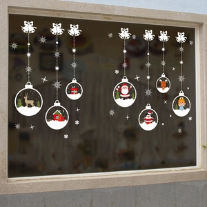 Christmas window decals set with Santa, reindeer and penguin designs for home decoration