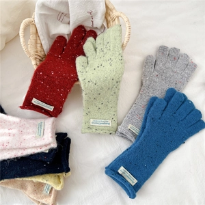 Minimalist knit fingerless touch screen gloves in various colors for winter warmth