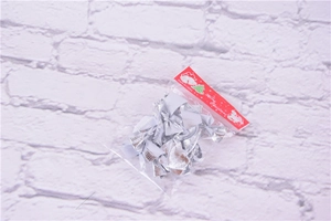 Pack of festive silver ribbon bows featuring a Merry Christmas decorative header card