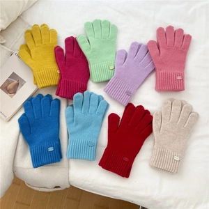 Detailed knit gloves assortment in nine vibrant colors with stylish ribbed cuffs