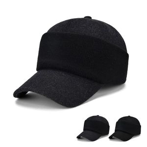 Men Winter Baseball Cap Warm Woolen Ear Protection Hat Outdoor Windproof Adjustable For Middle-Aged And Elderly