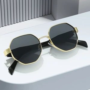Polygon Metal Frame Sunglasses UV400 Protection Trendy Octagonal Eyewear For Women Men Fashion Outdoor
