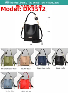 Detailed view showing women's bucket bag dimensions 21x11x22cm and decorative cat charm