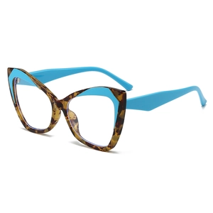 Cat-Eye-Brille aus TR90 in Blau und Schildpatt mit Blaulichtfilter-Gläsern für Damen
