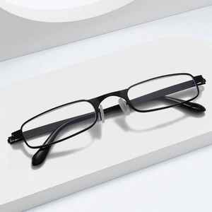 Elegant Slim Metal Frame Reading Glasses For Seniors Women Men Rectangular Lightweight Presbyopic Eyeglasses Simple Style