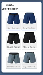 Detail of running shorts with zipper back pocket and breathable mesh quick-dry fabric
