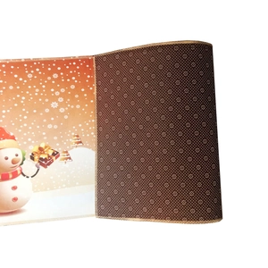 Detail showing Christmas mat with snowman print and non-slip dotted back texture