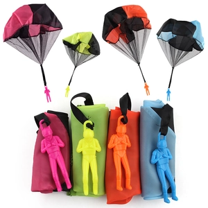 Hand Throw Parachute Toy Tangle Free Nylon Flying Toys With Soldier Figure Outdoor Sports For Kids
