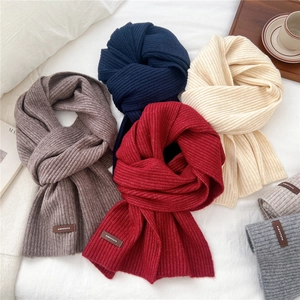 Chunky vertical ribbed knit scarves in multiple colors for winter warmth and comfort