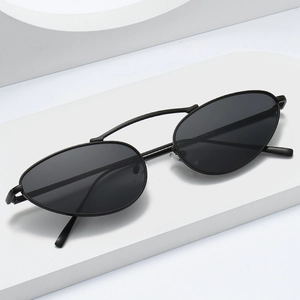 Cat Eye Sunglasses Vintage Metal Frame Double Bridge UV400 Protection Retro Fashion Eyewear For Men Women
