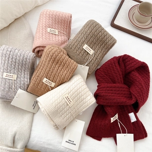 Sciarpa In Maglia Spessa Calda Invernale Trecce Scaldacollo Tinta Unita Morbida Moda Versatile Per Donne