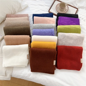 Cozy multi-color knitted scarves collection in soft fabric for winter styling