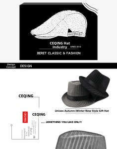 Detailed view of winter striped fedora and beret hats with black satin ribbons