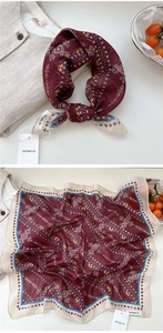 Detailed pattern view of burgundy ethnic floral scarf with a soft cotton-linen texture