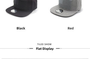 Détail de la broderie drapeau américain sur casquettes snapback noires et grises