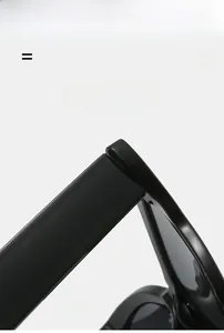 Detailed macro view of lightweight super elastic hinges on black butterfly sunglasses