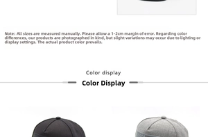 Détails des casquettes hip-hop à bord plat en coton brodé de couleur noir et gris foncé