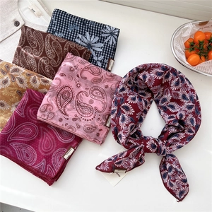 Carré De Satin Rétro À Motifs Paisley Pour Femme Style Français Bandana Cheveux Accessoire De Mode Élégant