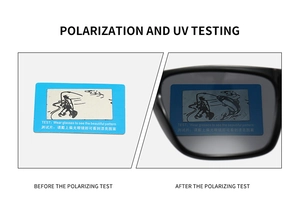 Test de verres polarisés montrant la protection UV et la réduction des reflets lunettes