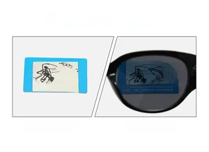 Polarized lens test showing UV protection and light filtering on Y2K sunglasses