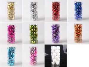 Detailed grid showing Christmas ball ornaments in shiny, matte, and glitter textures