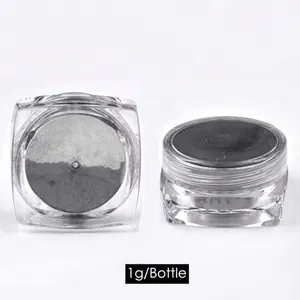 Poudre à ongles miroir noir 1g pot pour une finition manucure métallique pro