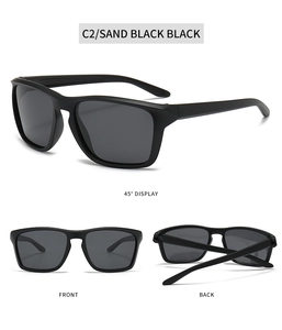 Vues détaillées multi-angles de lunettes de soleil polarisées de cyclisme noir mat mixtes