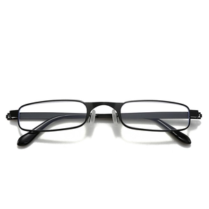 Elegant black rectangle frame reading glasses for women with comfortable nose pads