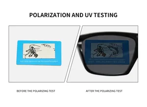 Polarized lens test showing glare reduction and UV protection for cat eye sunglasses