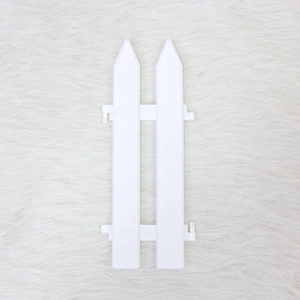 White plastic 30cm Christmas tree picket fence for festive garden scene decoration