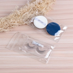 Detailed view of moisture-proof EVA storage bags for makeup puffs and false eyelashes