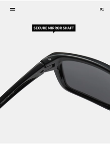 Détail de la charnière renforcée sur les lunettes de soleil de cyclisme noires polarisées