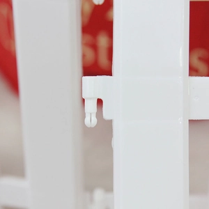 30cm white plastic Christmas tree fence with easy snap-on connector buckle detail