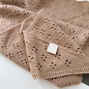 Detail of wool blend knit fabric showing premium texture and composition label