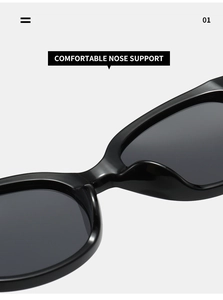 Macro detail of Y2K sunglasses featuring comfortable integrated nose support design
