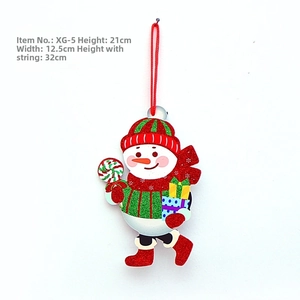 Weihnachts-Schneemann-Hänger mit Glitzer, Abmessungen von 21 cm Höhe und 12,5 cm Breite