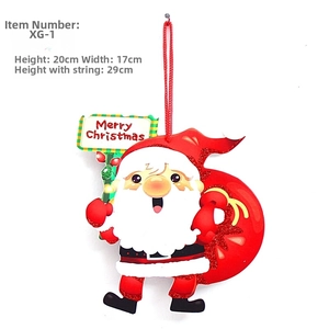 Glitzernder Weihnachtsmann-Anhänger aus Schaumstoff mit Schild 20cm x 17cm