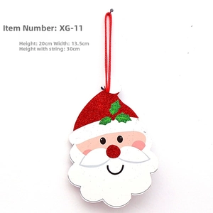 Glitzernder Weihnachtsmann-Anhänger, 20 cm x 13,5 cm, für festliche Weihnachtsdekorationen