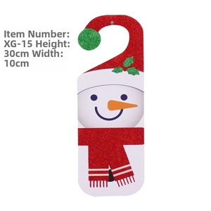 Festive glitter snowman Christmas door hanger decoration with 30x10cm dimensions