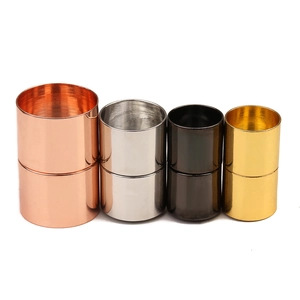 Cylindrical magnetic jewelry clasps in gold silver rose gold and black finish